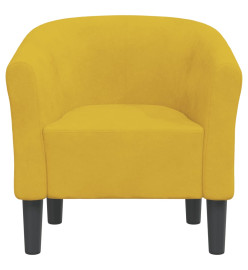 Fauteuil cabriolet jaune velours