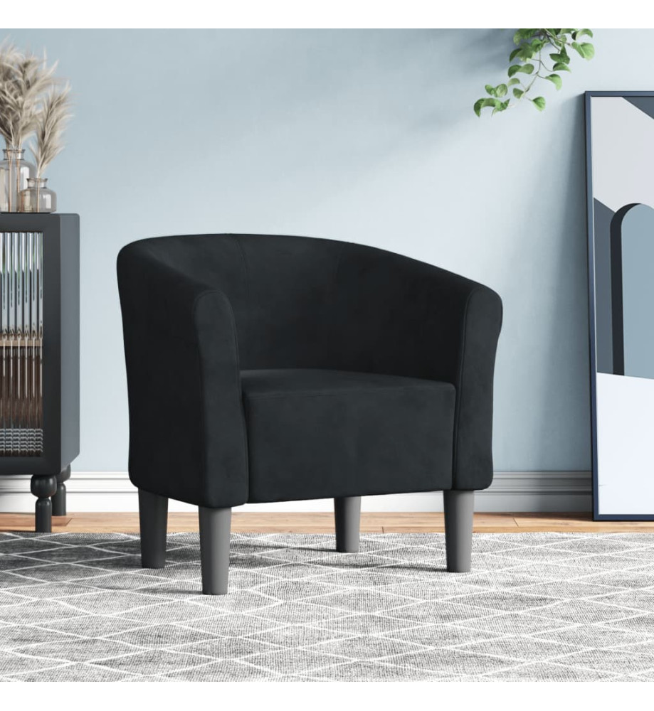 Fauteuil cabriolet noir velours