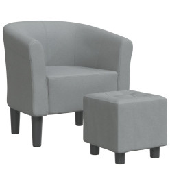 Fauteuil cabriolet avec repose-pied gris clair tissu