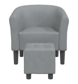 Fauteuil cabriolet avec repose-pied gris clair tissu