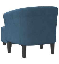 Fauteuil cabriolet avec repose-pied bleu foncé velours