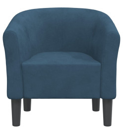 Fauteuil cabriolet bleu foncé velours