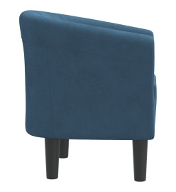 Fauteuil cabriolet bleu foncé velours