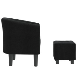 Fauteuil cabriolet avec repose-pied noir tissu