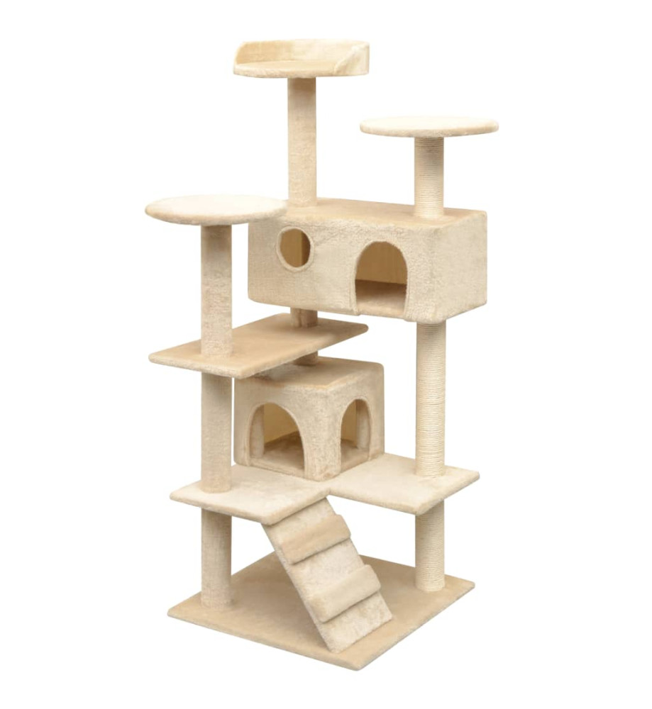 Arbre à chat avec griffoirs en sisal 125 cm Beige