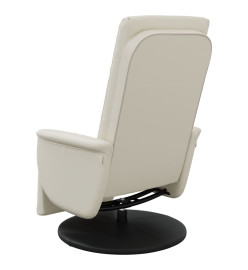 Fauteuil inclinable avec repose-pieds crème similicuir