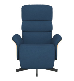 Fauteuil inclinable avec repose-pieds bleu tissu