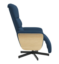 Fauteuil inclinable avec repose-pieds bleu tissu