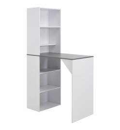Table de bar avec armoire Blanc 115 x 59 x 200 cm