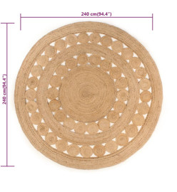 Tapis Design tressé Jute 240 cm Rond