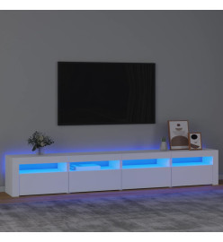 Meuble TV avec lumières LED Blanc 240x35x40 cm