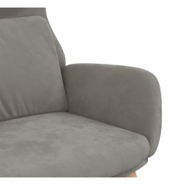 Chaise de relaxation Gris clair Velours