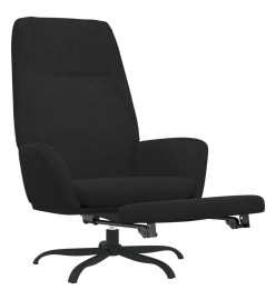 Chaise de relaxation avec repose-pied Noir Velours