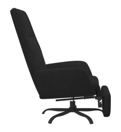 Chaise de relaxation avec repose-pied Noir Velours