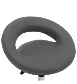 Chaise pivotante de salle à manger Gris Similicuir