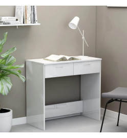 Bureau Blanc brillant 80x40x75 cm Aggloméré