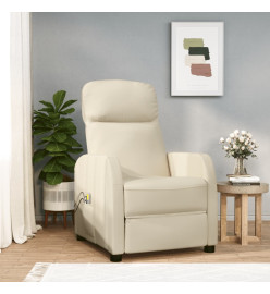 Fauteuil électrique de massage Crème blanc Similicuir