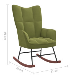 Chaise à bascule Vert clair Velours