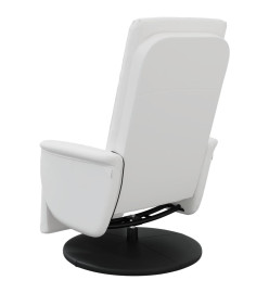 Fauteuil inclinable de massage repose-pieds blanc similicuir