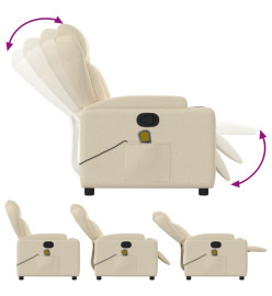 Fauteuil de massage inclinable Crème Tissu