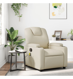 Fauteuil inclinable de massage Crème Similicuir