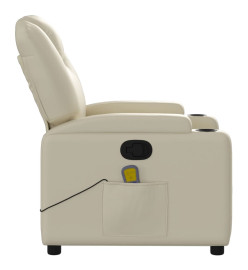 Fauteuil inclinable de massage Crème Similicuir