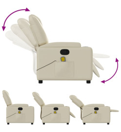 Fauteuil inclinable de massage Crème Similicuir