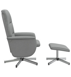 Fauteuil inclinable avec repose-pied gris clair tissu