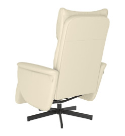 Fauteuil inclinable avec repose-pieds crème similicuir