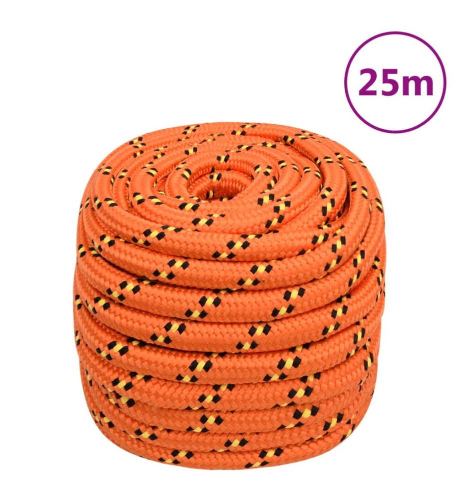 Corde de bateau Orange 20 mm 25 m Polypropylène