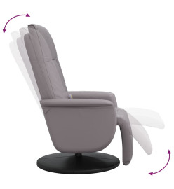 Fauteuil inclinable de massage repose-pieds gris similicuir