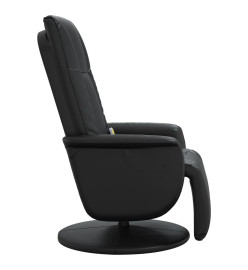 Fauteuil inclinable de massage repose-pieds noir similicuir