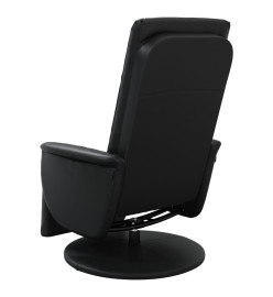 Fauteuil inclinable de massage repose-pieds noir similicuir