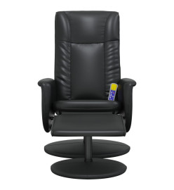 Fauteuil inclinable de massage avec repose-pied noir similicuir