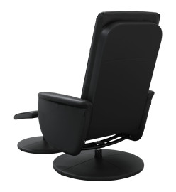 Fauteuil inclinable de massage avec repose-pied noir similicuir