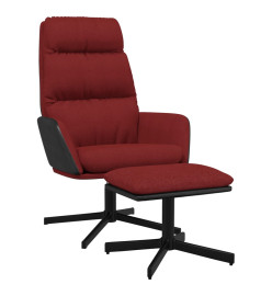 Chaise de relaxation avec tabouret Rouge bordeaux Tissu