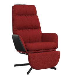 Chaise de relaxation avec tabouret Rouge bordeaux Tissu