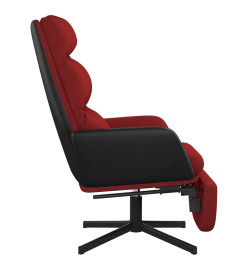 Chaise de relaxation avec tabouret Rouge bordeaux Tissu