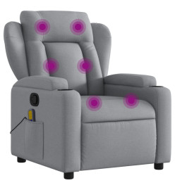 Fauteuil de massage inclinable Gris clair Tissu