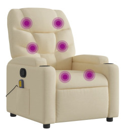 Fauteuil de massage inclinable Crème Tissu