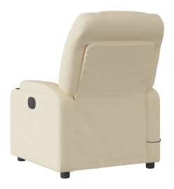 Fauteuil de massage inclinable Crème Tissu