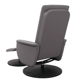 Fauteuil inclinable de massage avec repose-pied gris similicuir