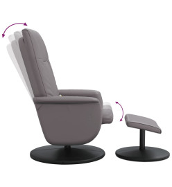 Fauteuil inclinable de massage avec repose-pied gris similicuir