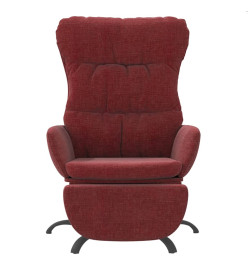 Chaise de relaxation avec repose-pied Rouge bordeaux Tissu