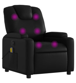 Fauteuil de massage inclinable Noir Similicuir