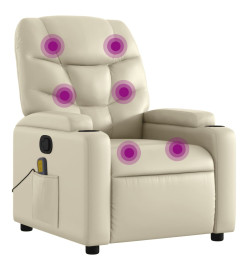 Fauteuil inclinable de massage Crème Similicuir