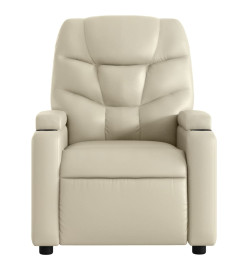 Fauteuil inclinable de massage Crème Similicuir