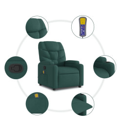 Fauteuil de massage inclinable Vert foncé Tissu