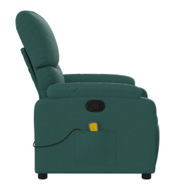 Fauteuil de massage inclinable Vert foncé Tissu