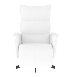 Fauteuil inclinable avec repose-pieds blanc similicuir